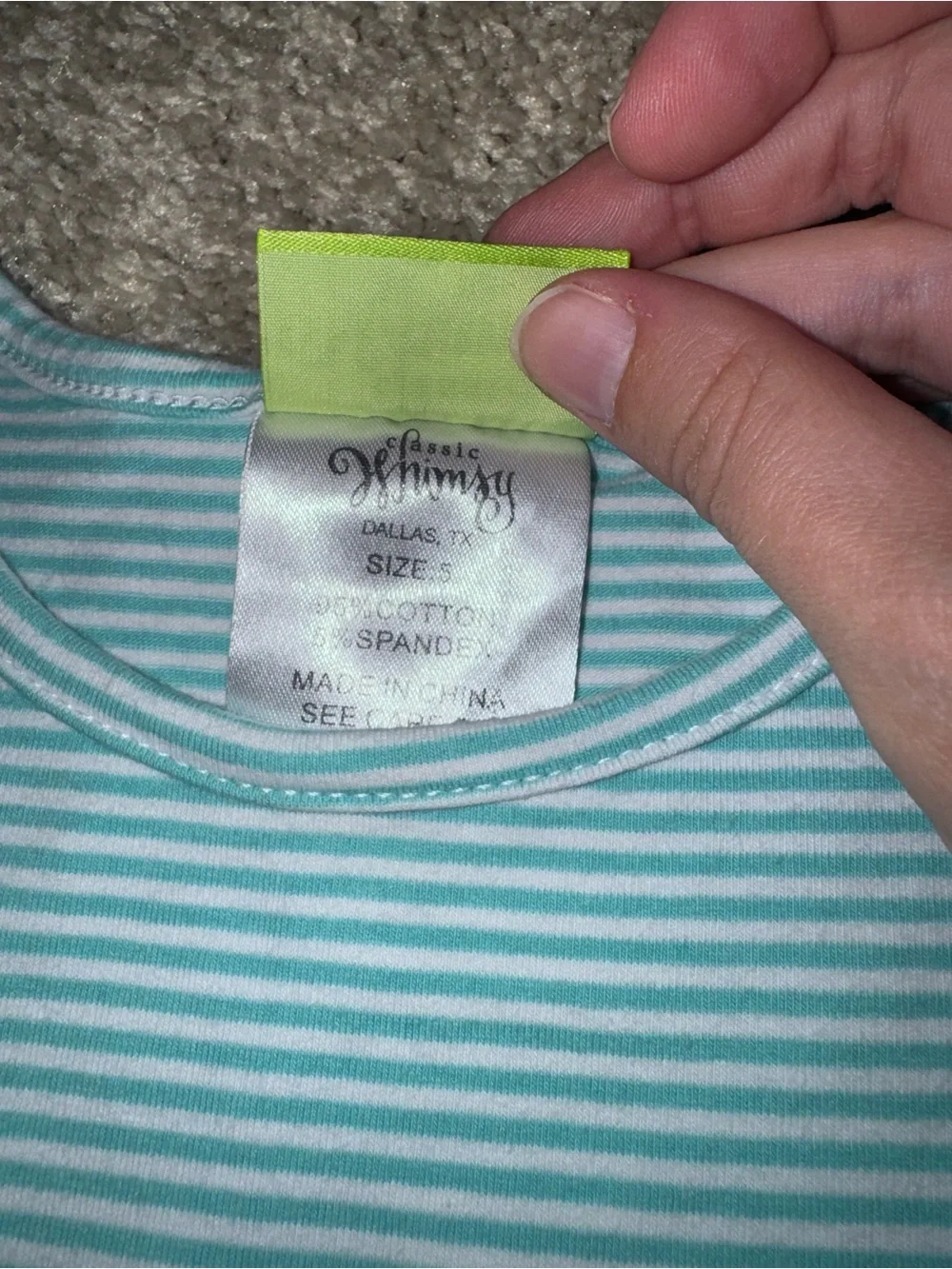 Classic Whimsy Girls Apple Pocket Dress Size 5 Monogram “S”